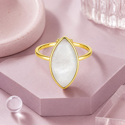 Pearl Marquise Charm 925 Sterling Silver Statement Ring