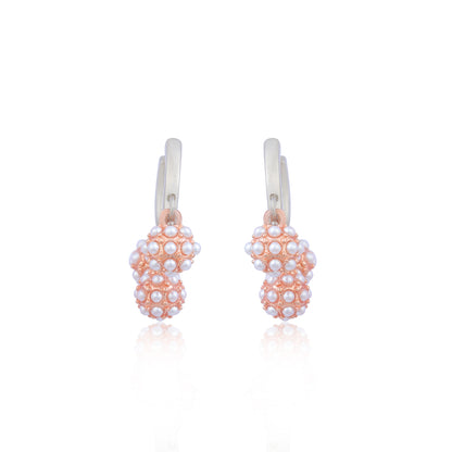 Pearl Orb Dual Tone 925 Shine Earring 
