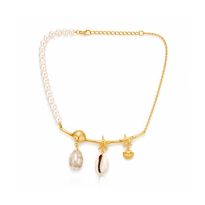 Pearl Shell Cascade 925 Sterling Silver Designer Necklace