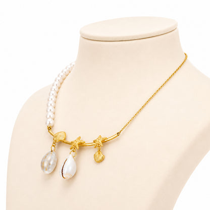 Pearl Shell Cascade 925 Sterling Silver Designer Necklace