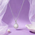 Pearl Swirl Stone Elegance 925 Sterling Silver Chain Pendant for Women