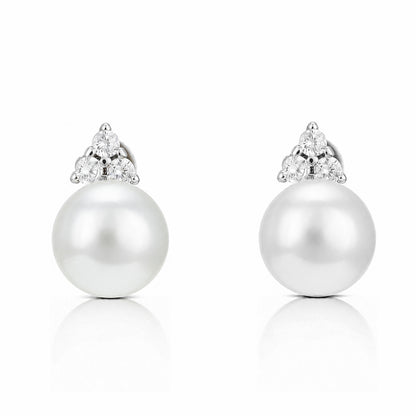 Pearl Trinity Shine 925 Sterling Silver Elegant Earrings