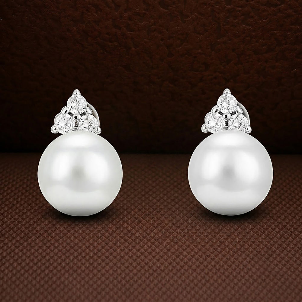 Pearl Trinity Shine 925 Sterling Silver Elegant Earrings