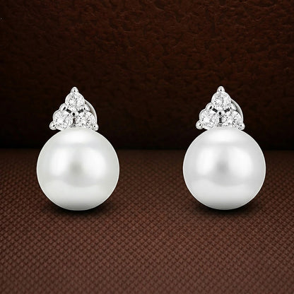 Pearl Trinity Shine 925 Sterling Silver Elegant Earrings