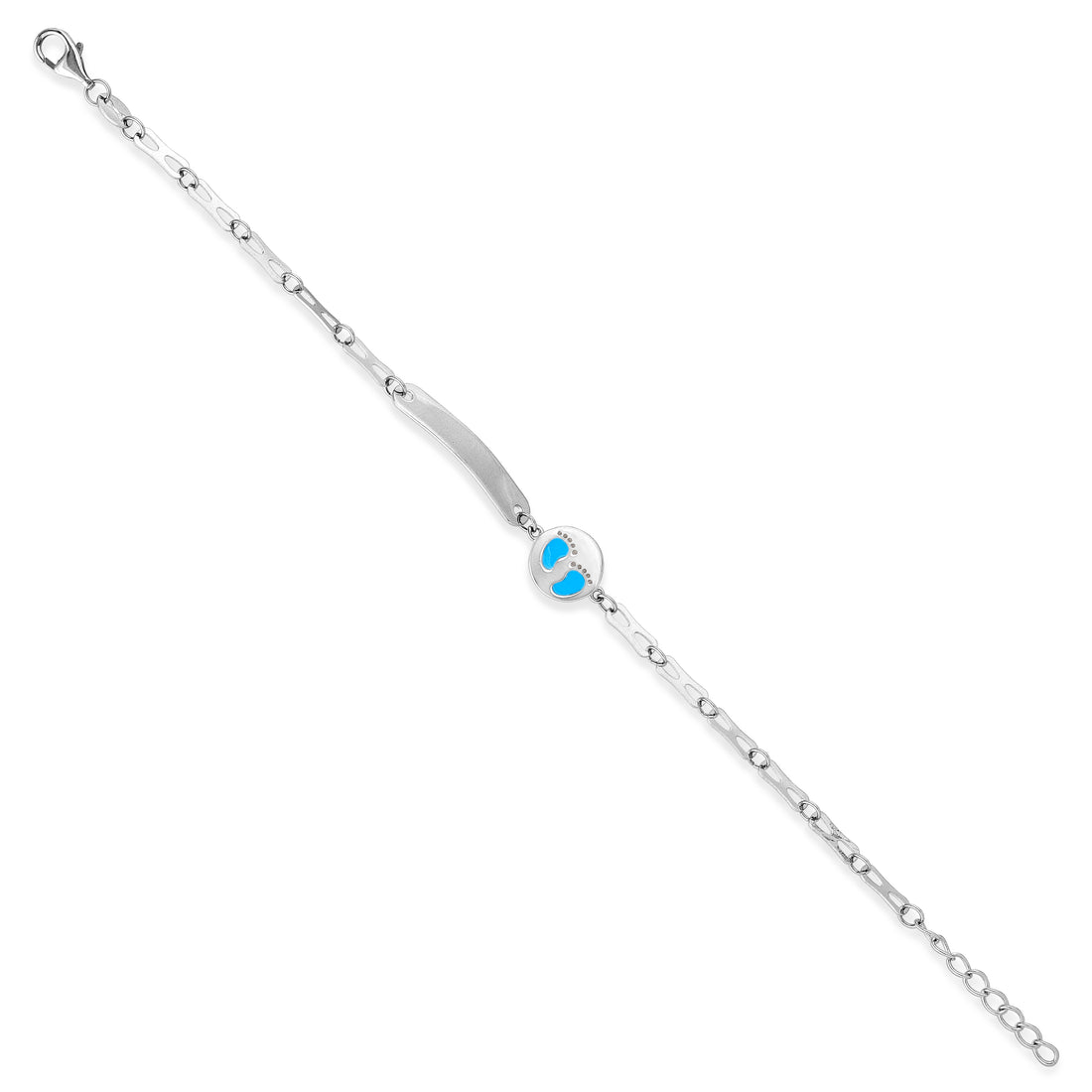 Personalized Baby Footprint 925 Sterling Silver Bracelet