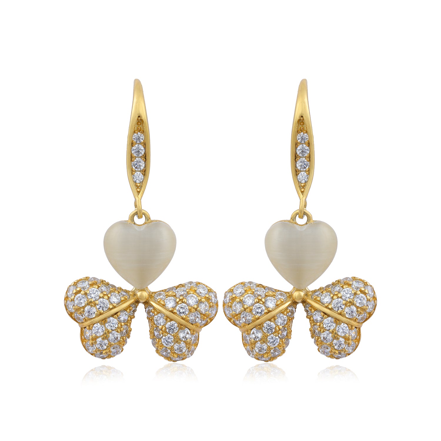 PetalHeart Gold Plated Blossom 925 Earring
