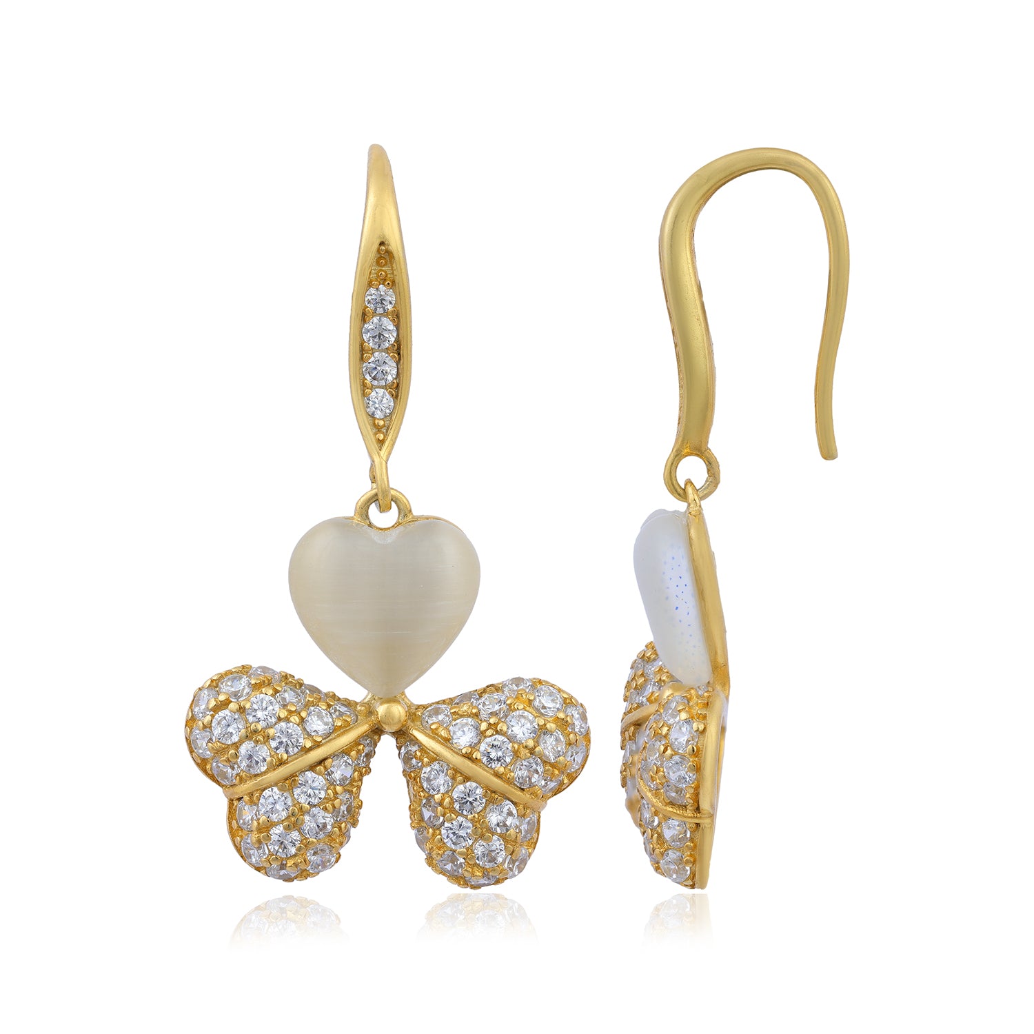 PetalHeart Gold Plated Blossom Earring
