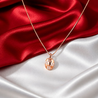Petal Spark Oval Floral Silver Chain Pendant for Women