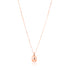 Rose gold necklace with a matching rose gold pendant on a white background