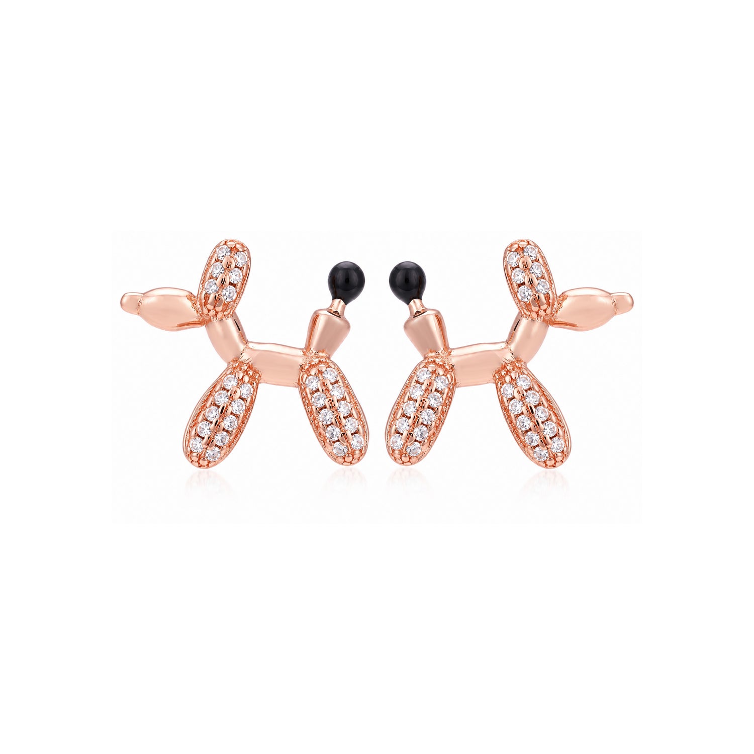 Pink Balloon Rose Gold Silver Stud Earrings