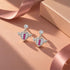 Pink Stone Winged Heart Sterling Silver Earring