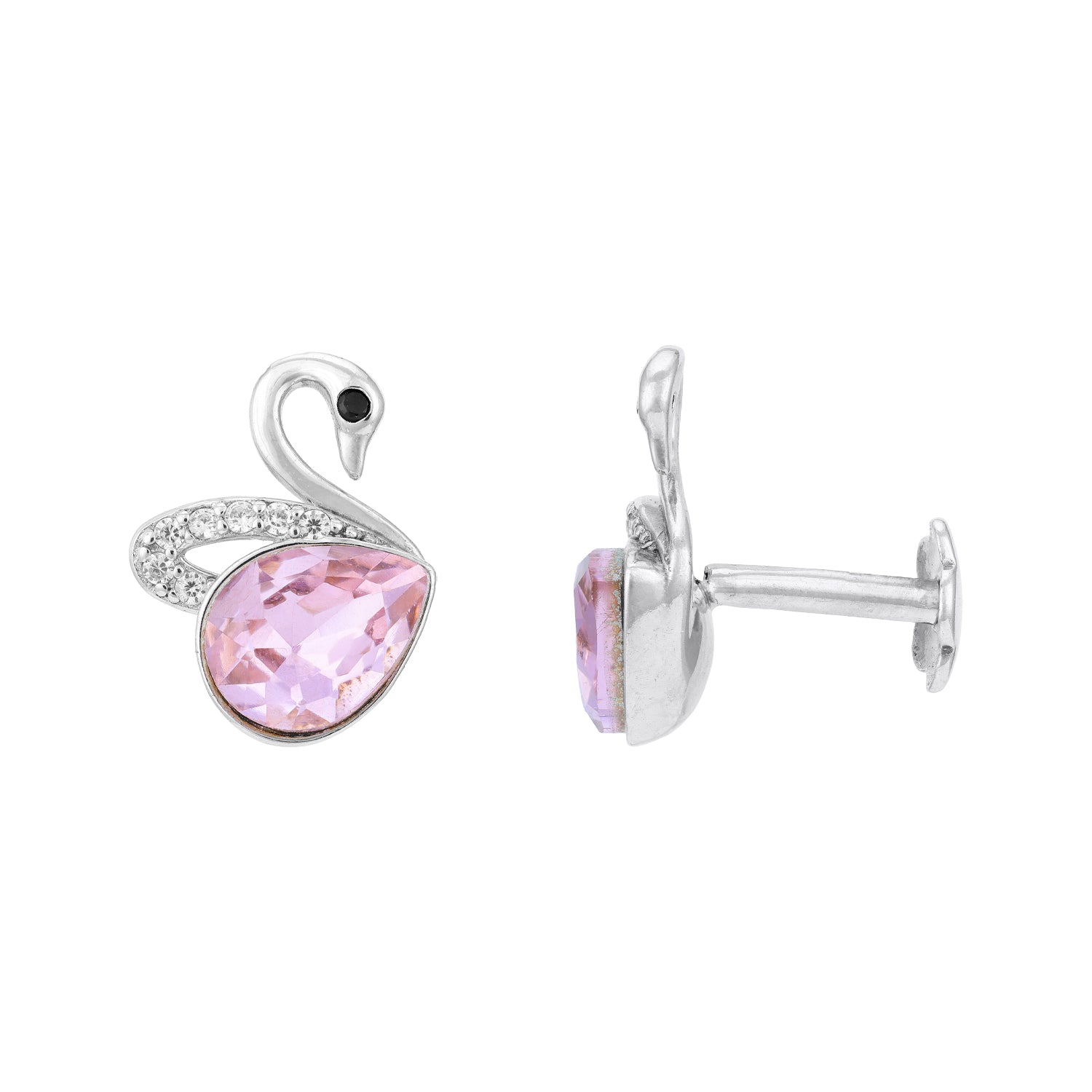 Pink Swan Beauty 925 Sterling Silver Earrings for Women