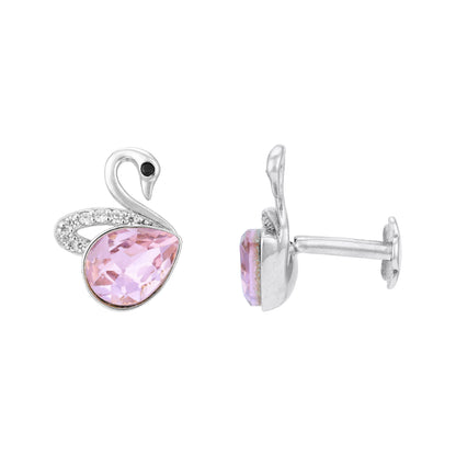 Pink Swan Beauty 925 Sterling Silver Earrings for Women