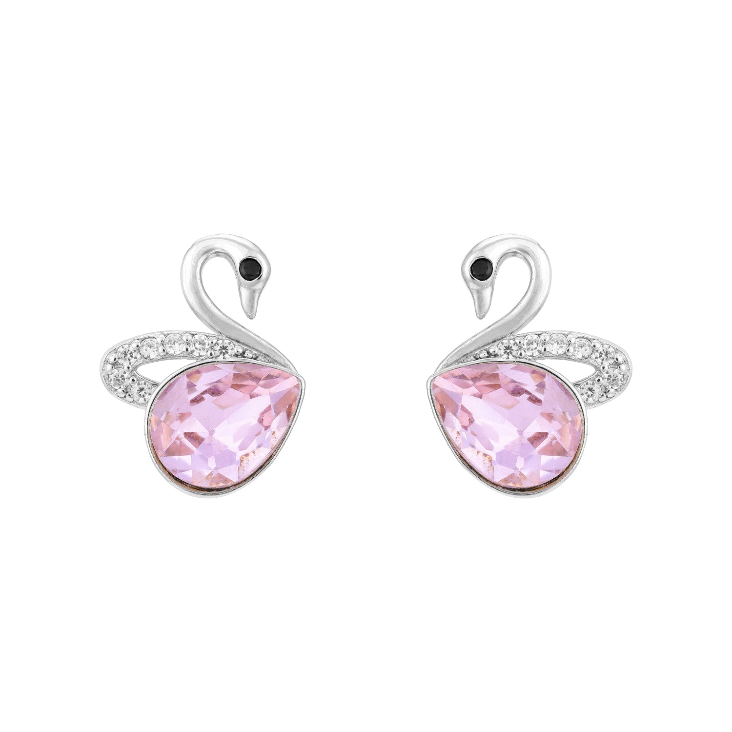 Pink Swan Beauty 925 Sterling Silver Earrings for Women