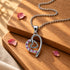 Pink Double Heart Sterling Silver Pendant