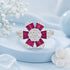 Pink Floral Sparkle 925 Sterling Silver Designer Ring
