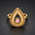 Pink Harmony 925 Sterling Silver Open Teardrop Ring