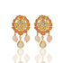 Pink Kundan Chandbalis Gold Plated Silver Earring