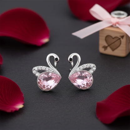 Pink Swan Beauty 925 Sterling Silver Earrings for Women