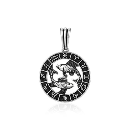 Pisces Zodiac Silver Rakhi Pendant