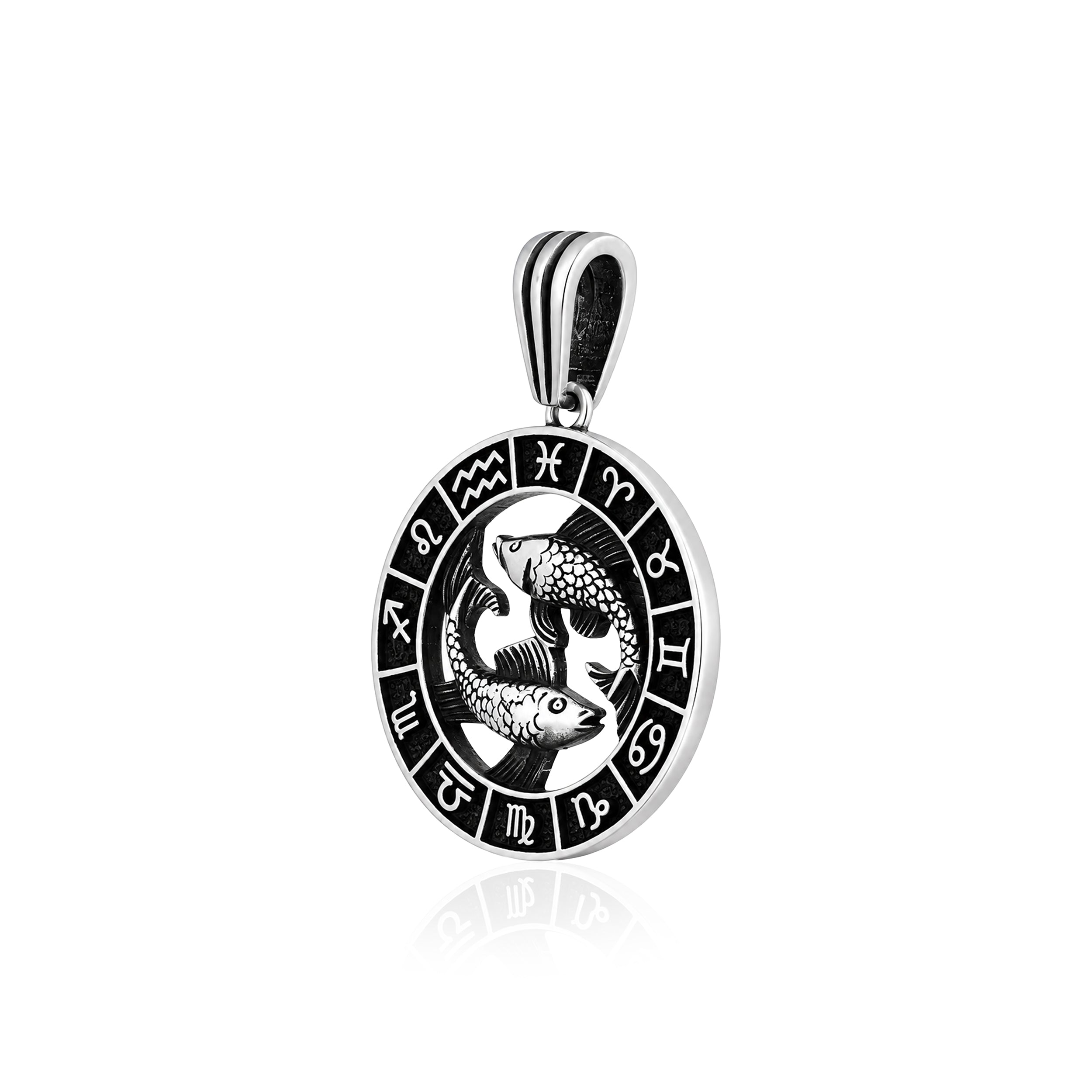 Pisces Zodiac Silver Rakhi Pendant