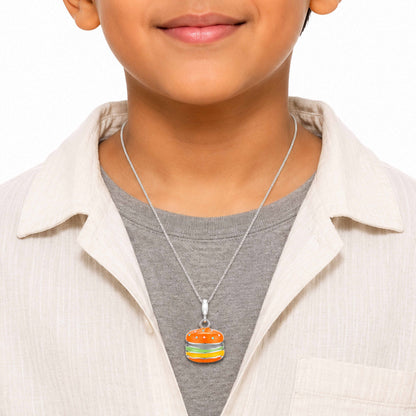 Playful BurgerDelight 925 Sterling Silver Signature Pendant
