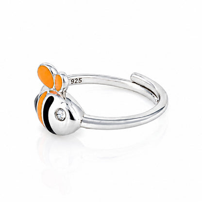 Playful Marine Fish Beauty 925 Sterling Silver Ring for Baby