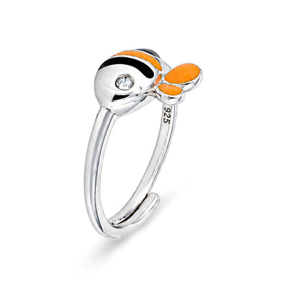 Playful Marine Fish Beauty 925 Sterling Silver Ring for Baby