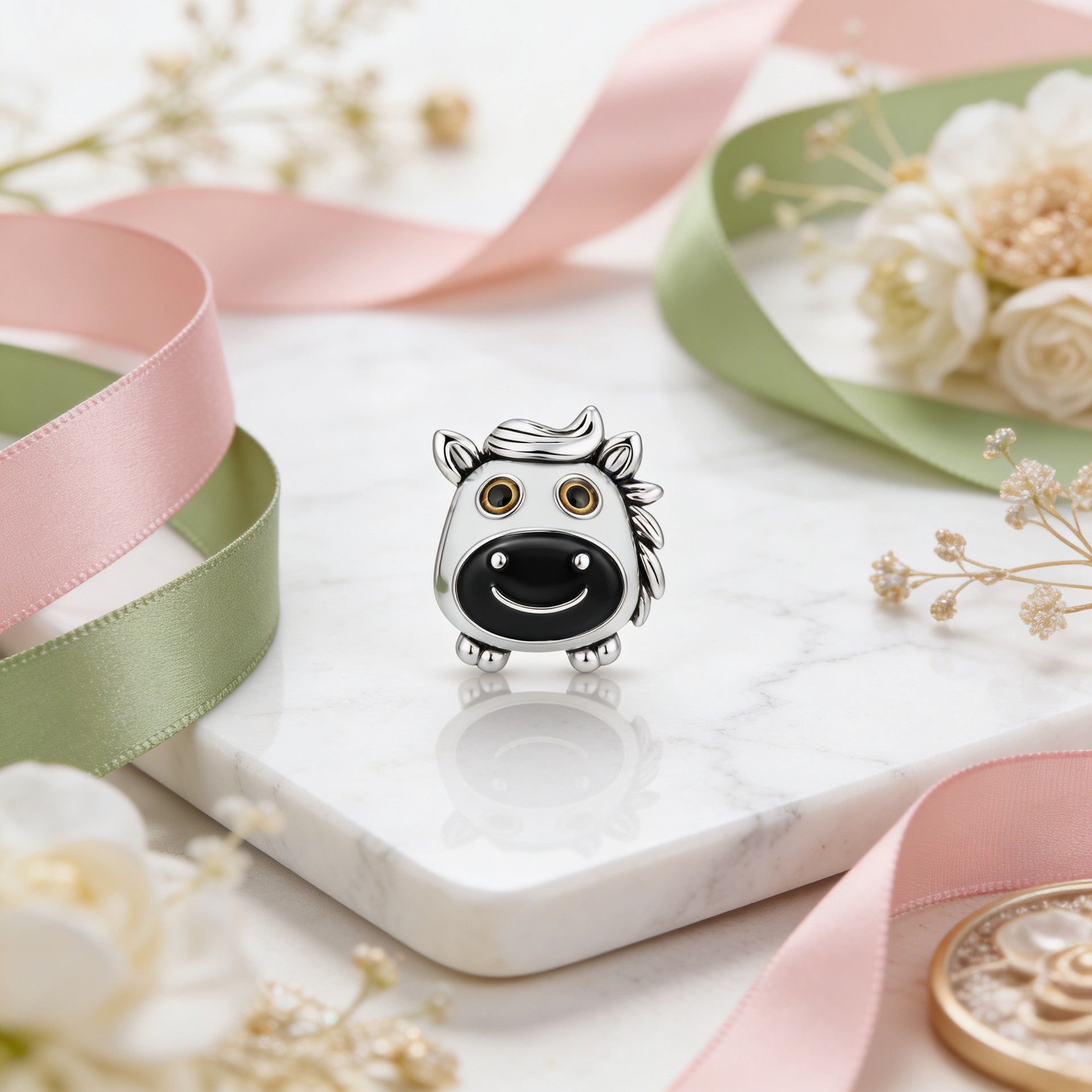 Playful Pony Smile 925 Sterling Silver Charms