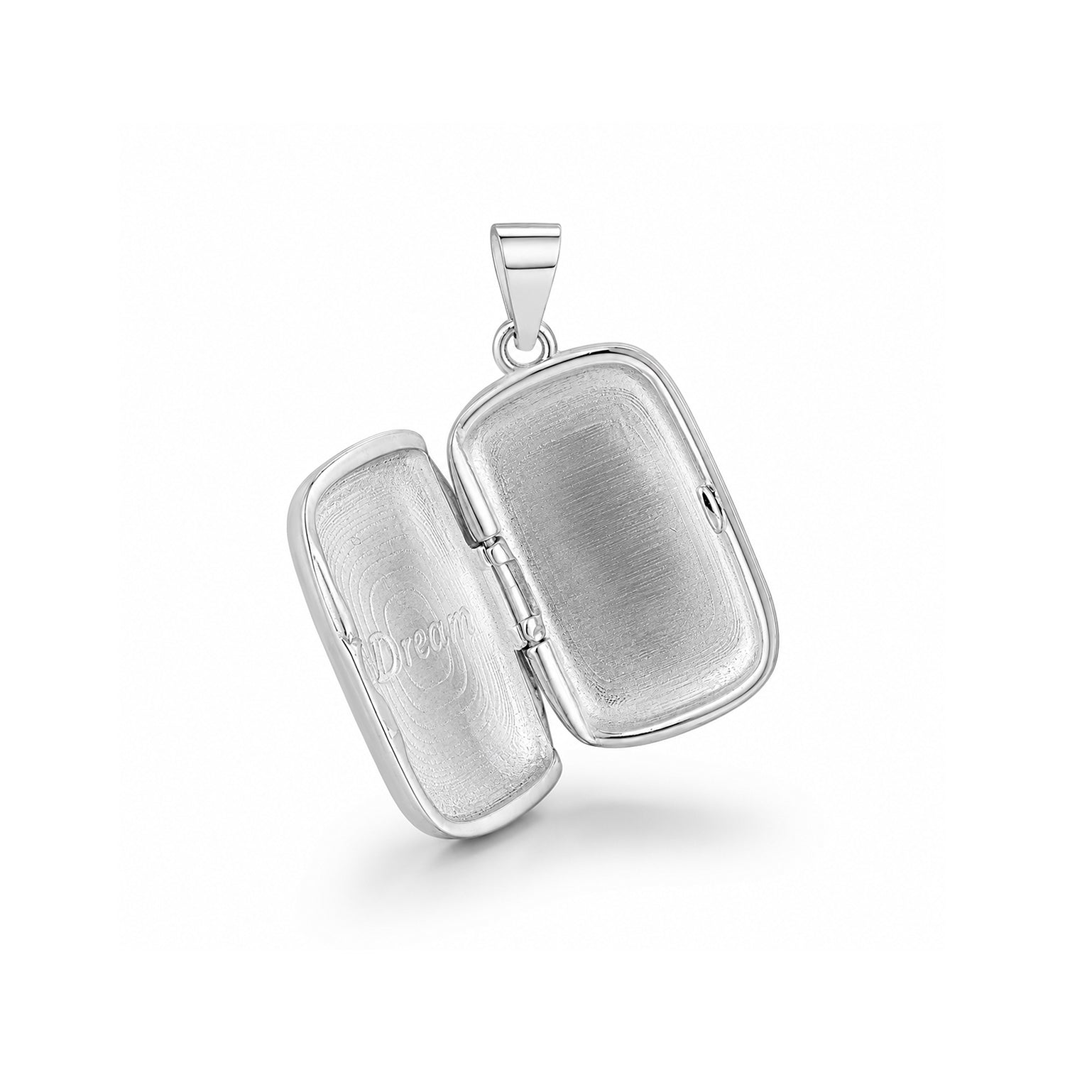 Polished Sterling Silver Rectangular LocketPendant