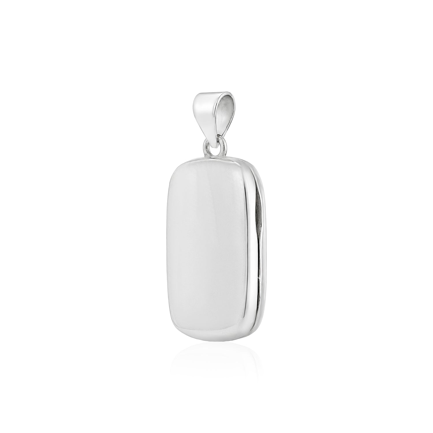 Polished Sterling Silver Rectangular LocketPendant