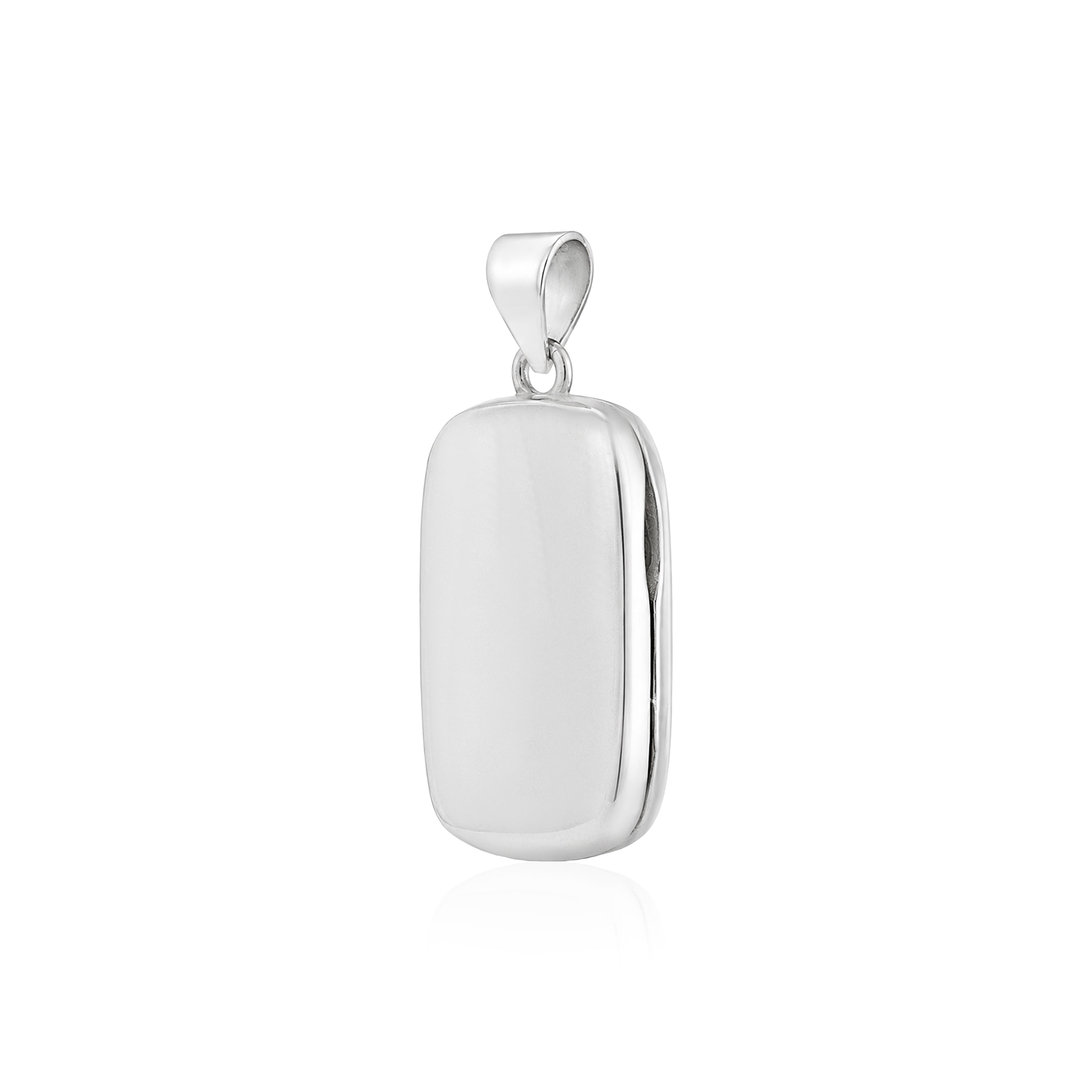 Polished Sterling Silver Rectangular LocketPendant