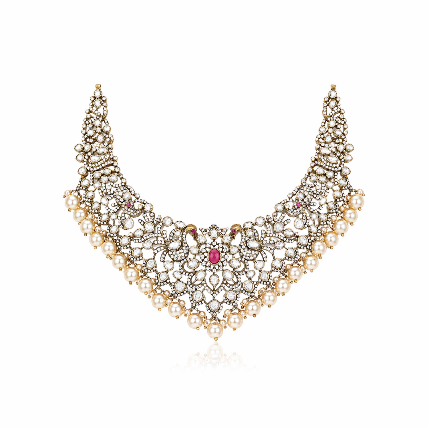 Polki Mirage Sterling Silver Necklace