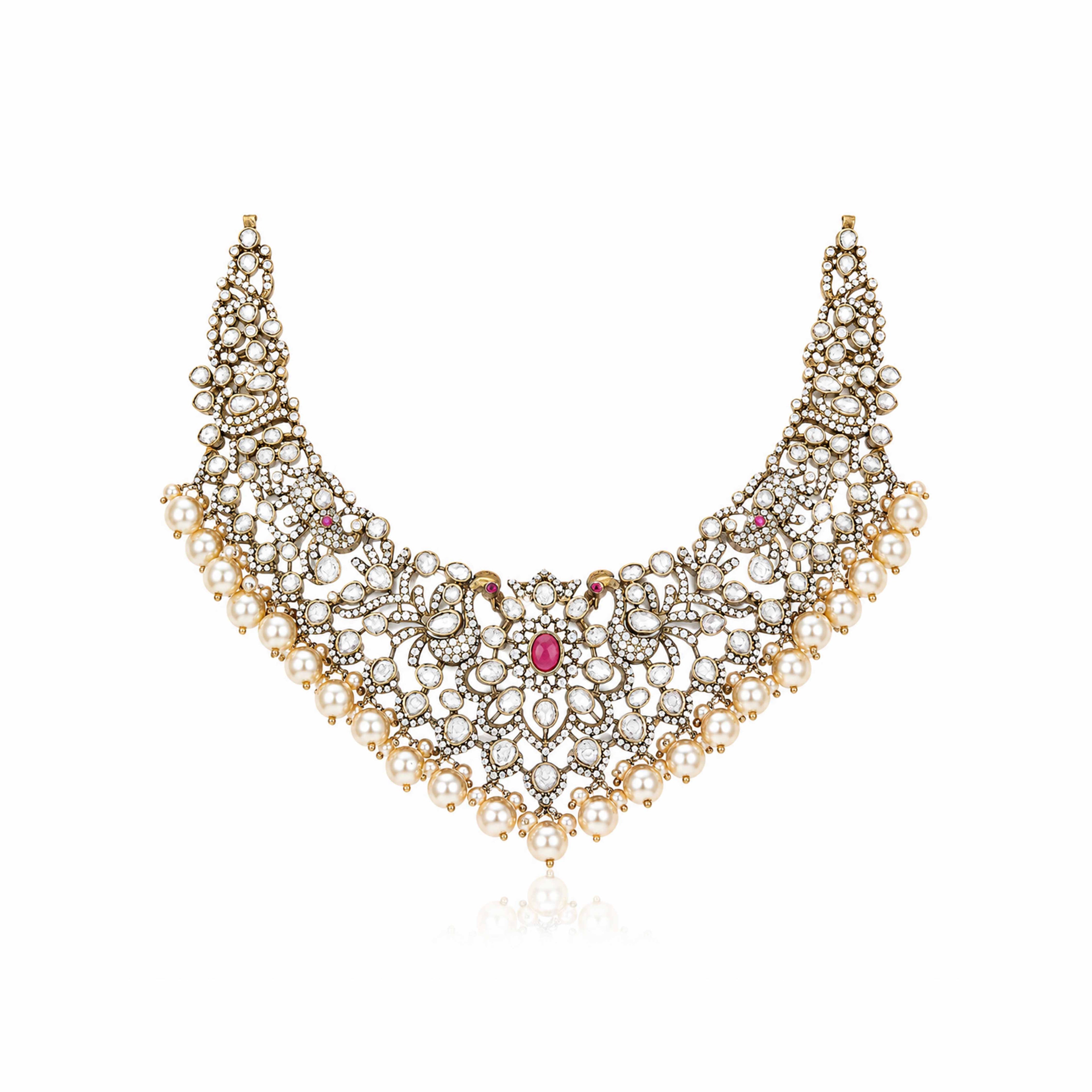 Polki Mirage Sterling Silver Necklace