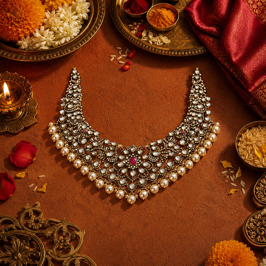 Polki Mirage Sterling Silver Necklace
