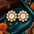 Polki Bloom 925 Sterling Silver Statement Stud Earrings