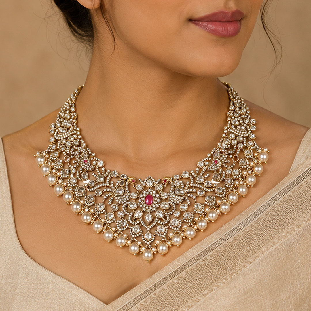 Polki Mirage Sterling Silver Necklace