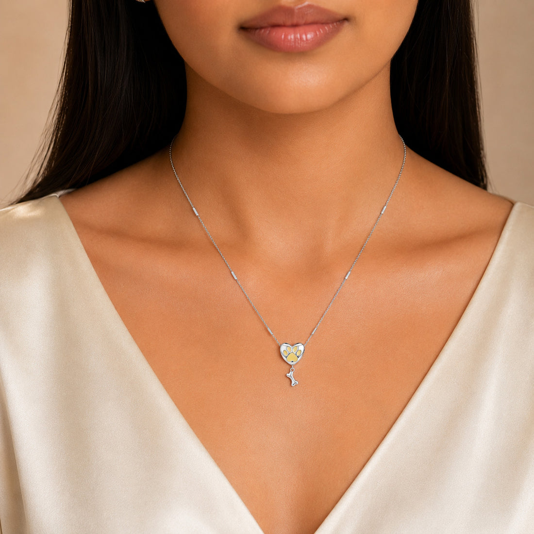 Precious Paws 925 Sterling Silver Heart Pendant