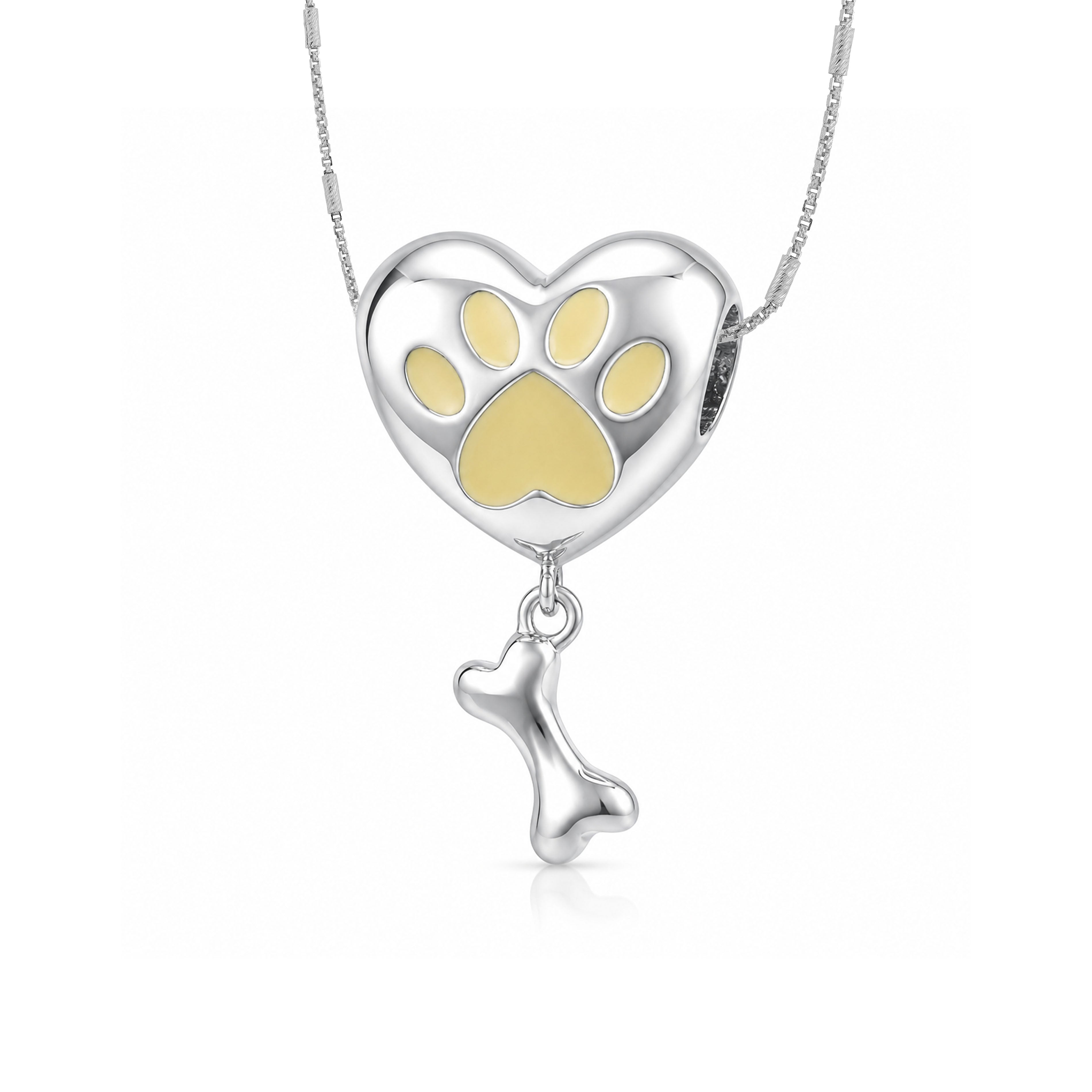 Precious Paws 925 Sterling Silver Heart Pendant