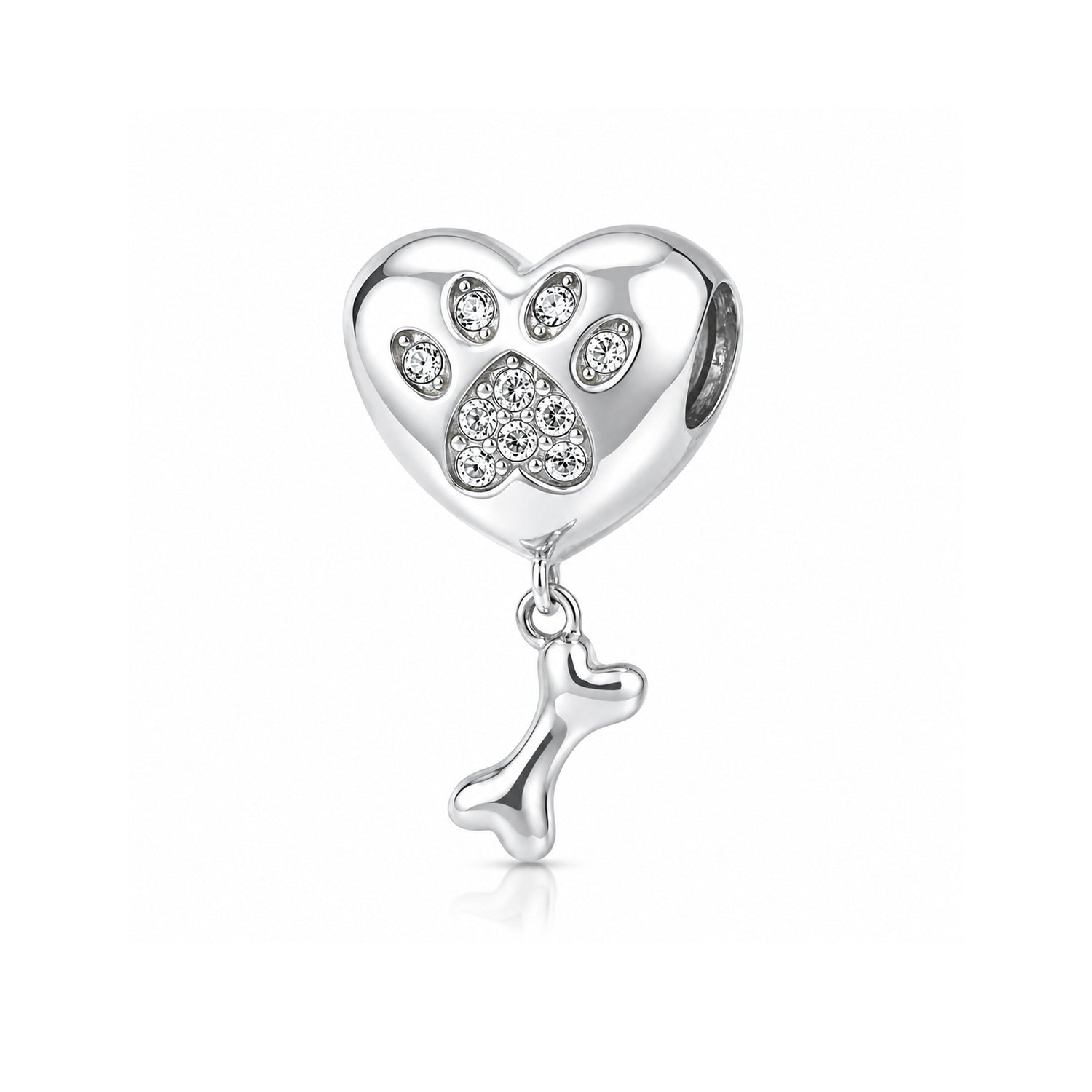 Precious Paws 925 Sterling Silver Heart Pendant