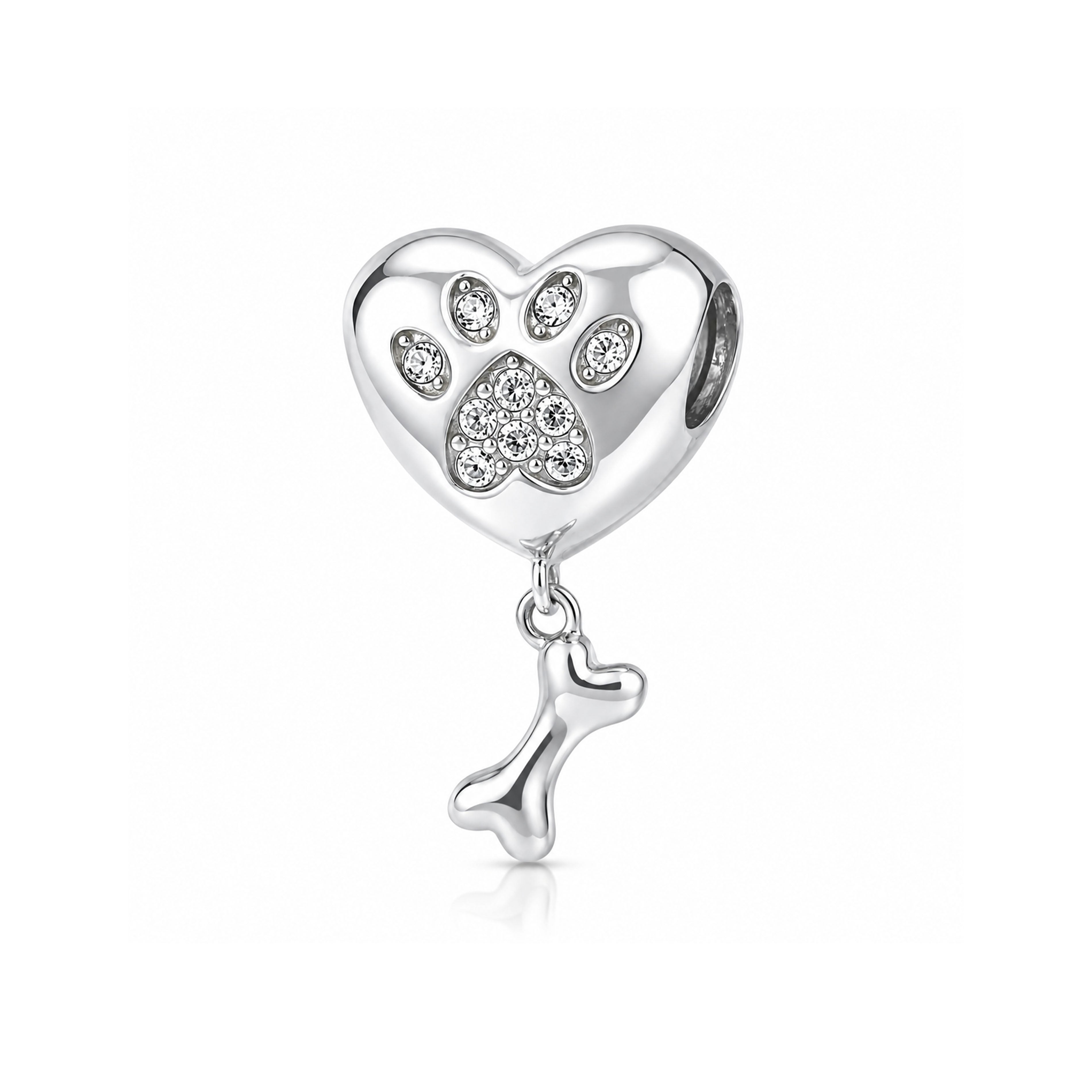 Precious Paws 925 Sterling Silver Heart Pendant