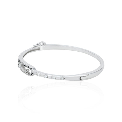 Premium Love Black and White Stone Motif 925 Sterling Silver Kada for Women