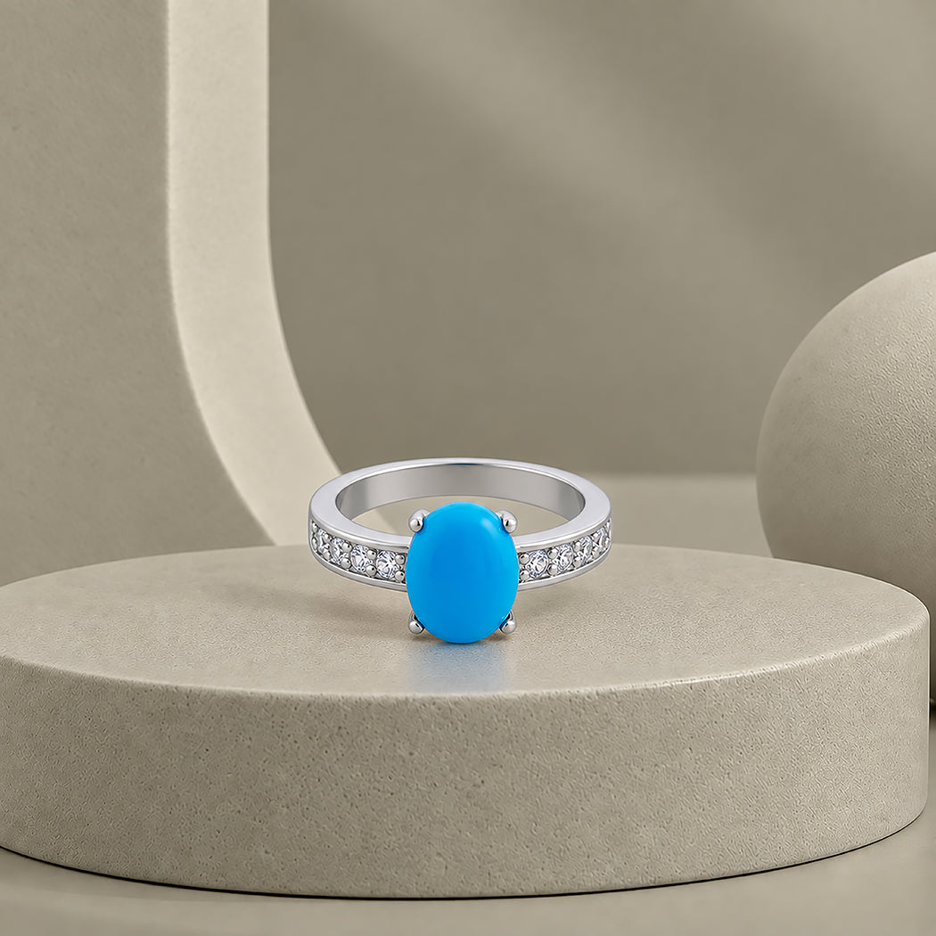 Premium 925 Sterling Silver Peacock Blue Ring