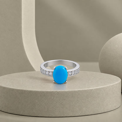 Premium 925 Sterling Silver Peacock Blue Ring