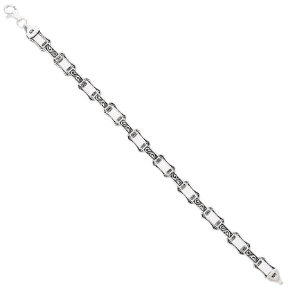 Premium 925 Sterling Silver Antique Interlined Bracelet