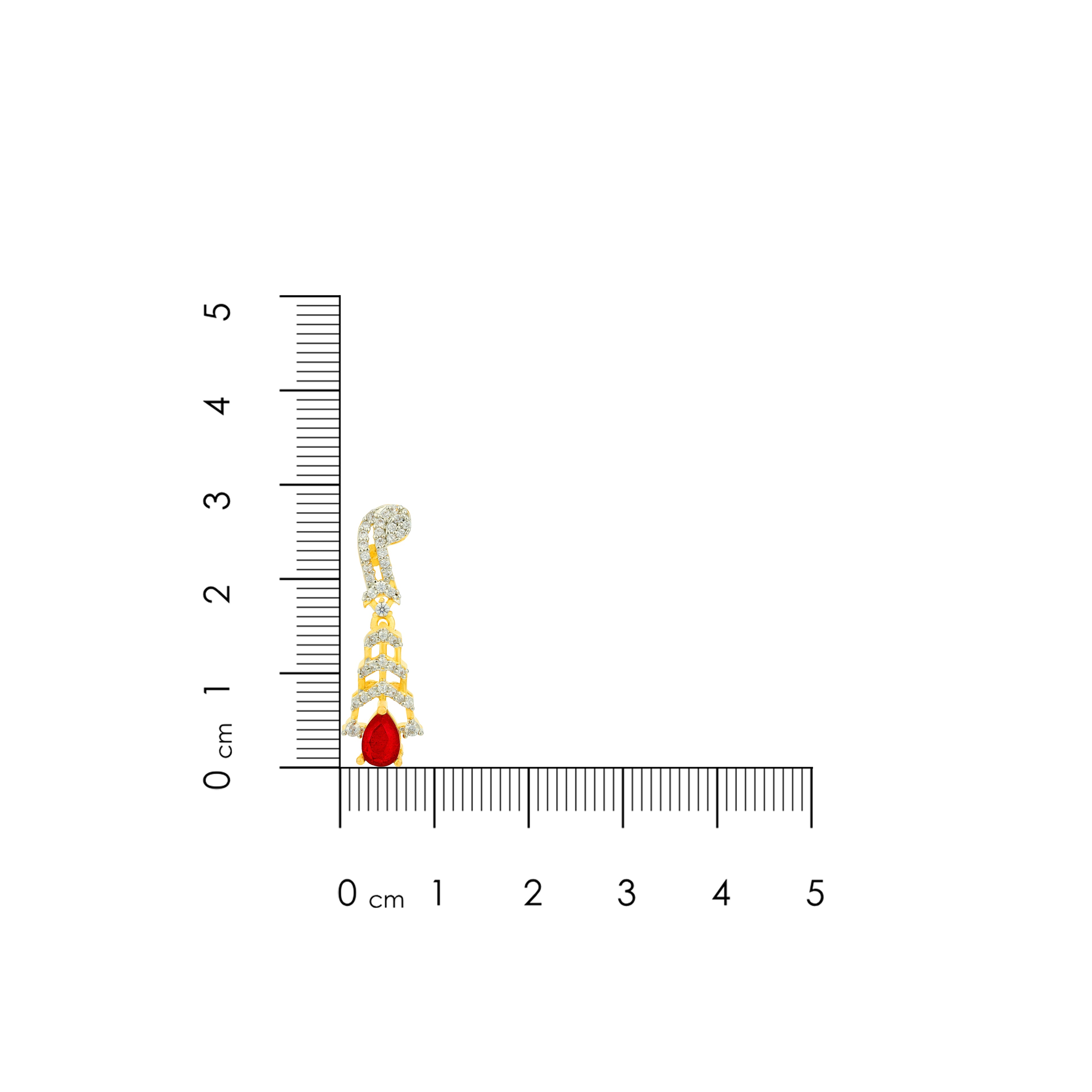 Premium Gold Tone Luxury CZ Statement 925 Sterling Silver Ruby Teardrop Earrings for Women