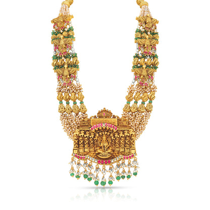 Prestigious Gold Embellished 925 Sterling Silver Haram for Women