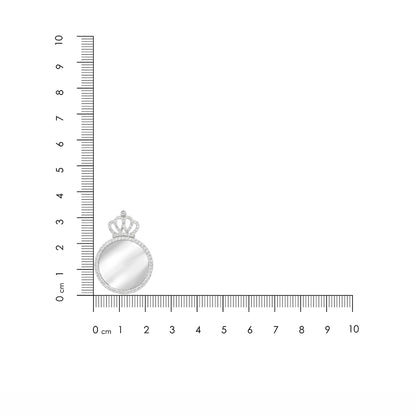 Princess Crown Sparkle 925 Sterling Silver Round Engraving Pendant for women