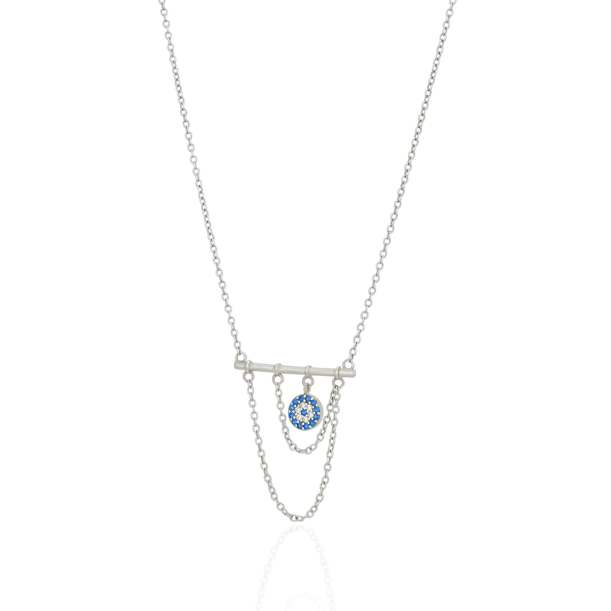 Protective Layered silverevil Eye Chain Pendant