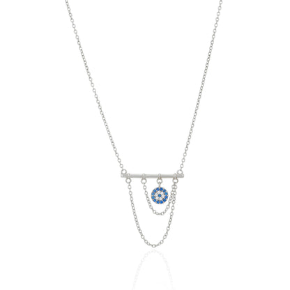 Protective Layered silverevil Eye Chain Pendant